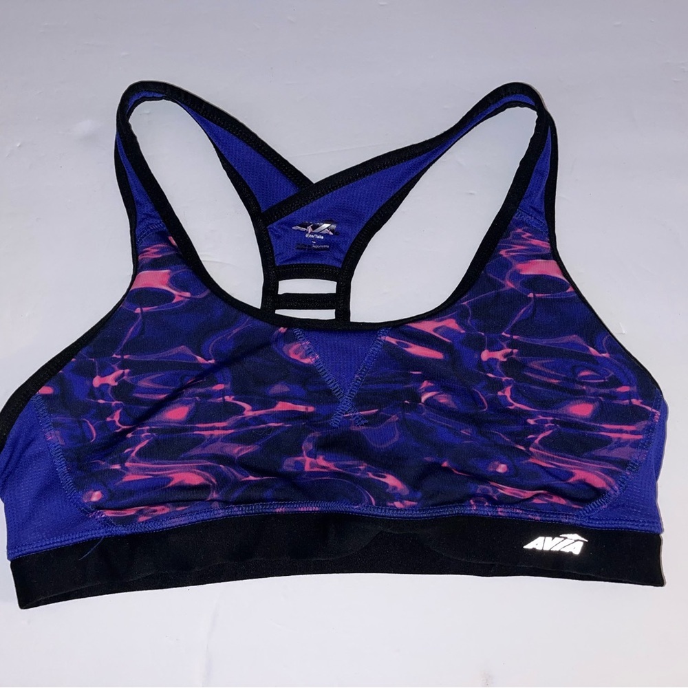Avia Purple & Pink Patterned Racerback Sports Bra